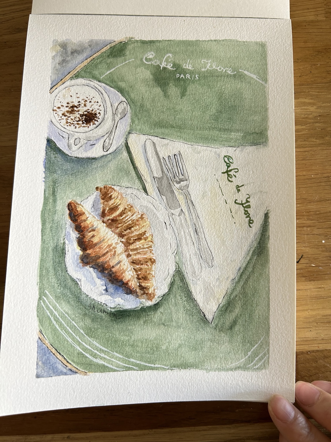 A watercolor from Shu-Min’s studio